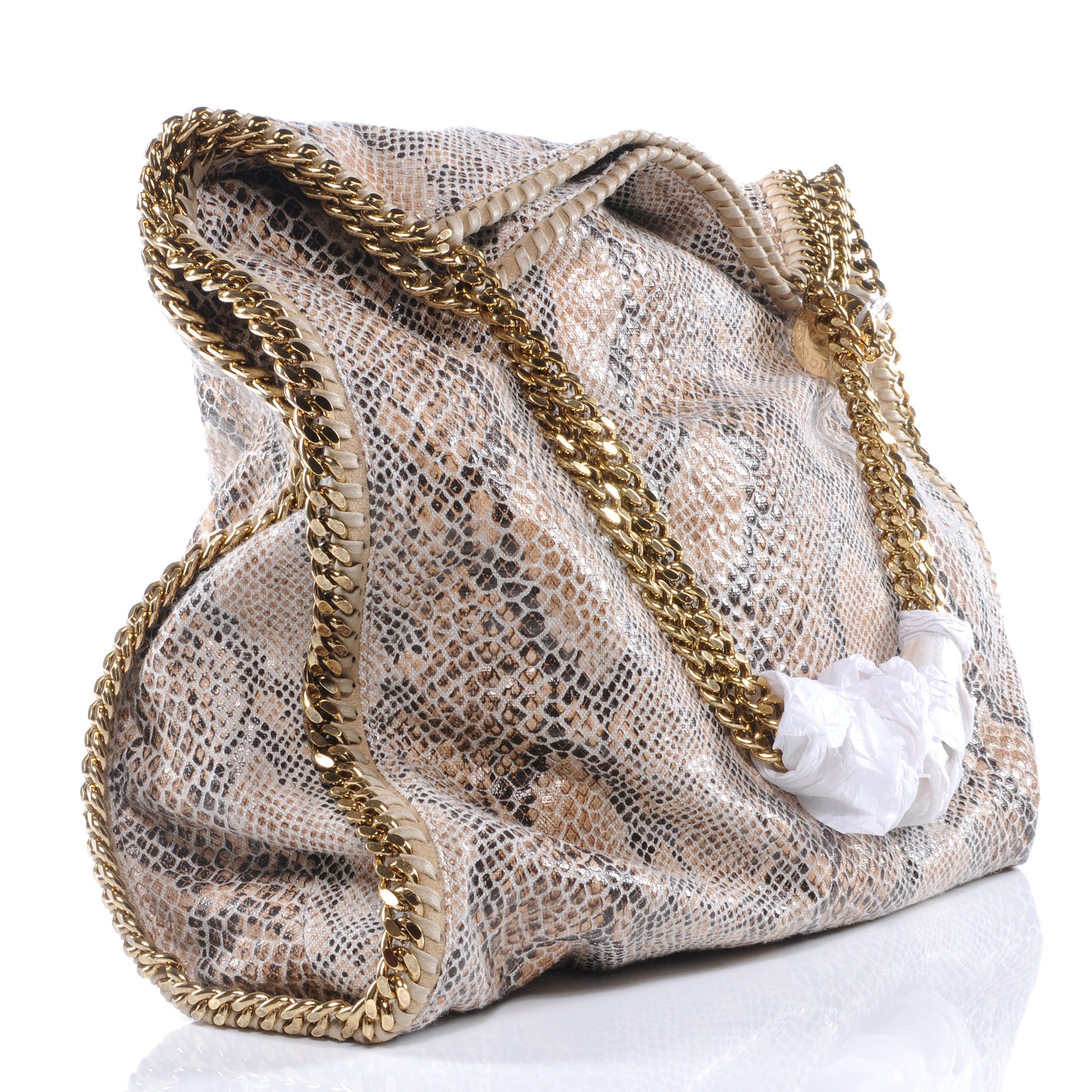 Stella McCartney Faux Python Large Falabella Tote Camel 3 of 6