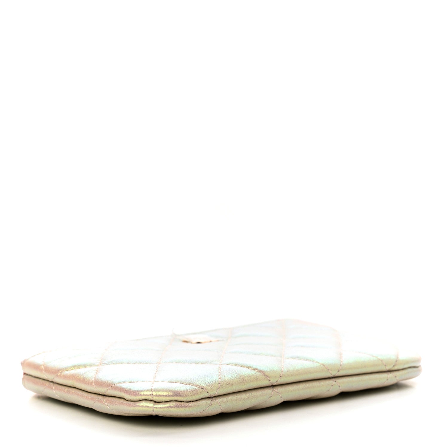 Chanel Iridescent Lambskin Quilted Small Cosmetic Case Ivory 4 of 8