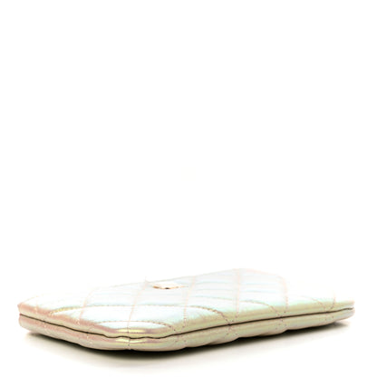 Chanel Iridescent Lambskin Quilted Small Cosmetic Case Ivory 4 of 8