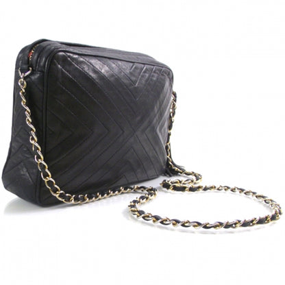 Chanel Lambskin Chevron Tassel Bag Navy 3 of 12