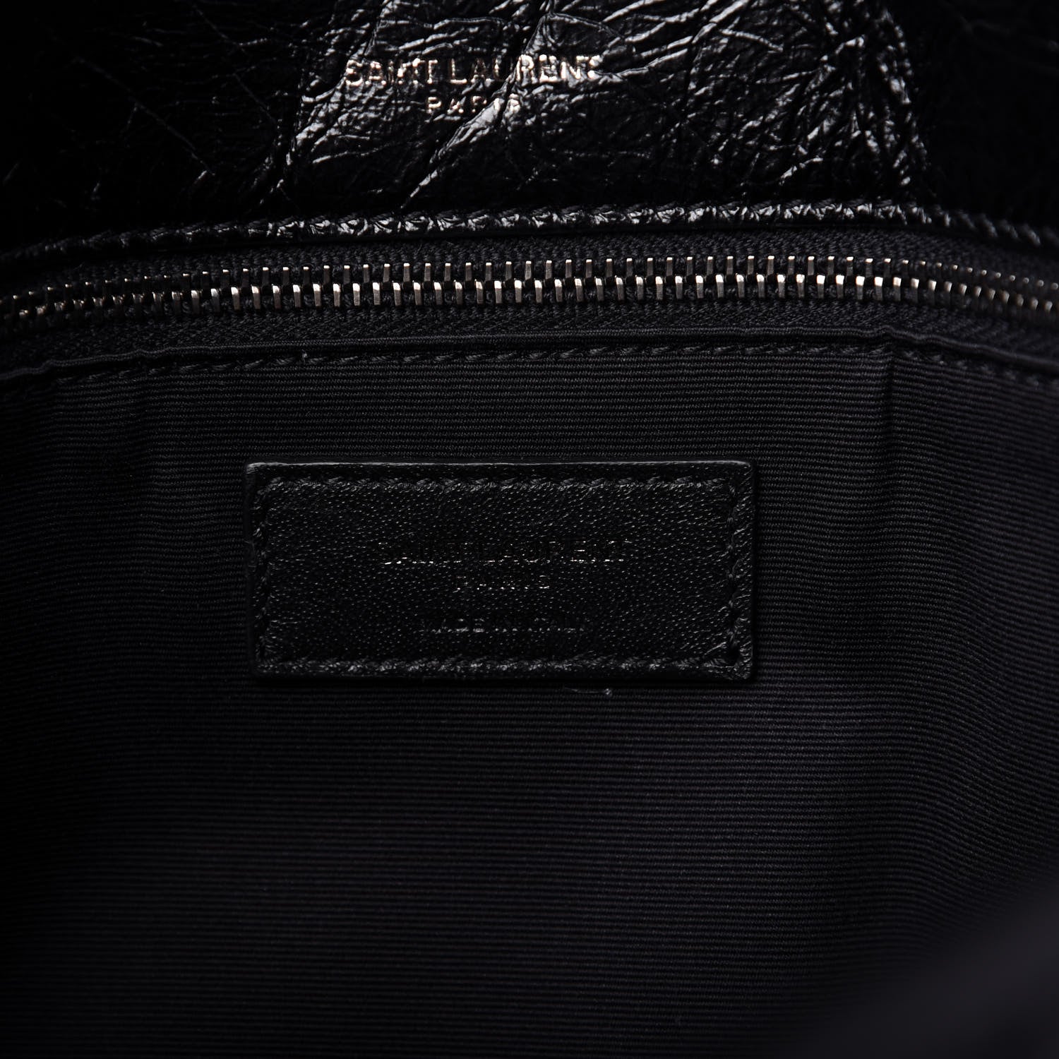 Saint Laurent Crinkled Calfskin Matelasse Monogram Large Niki Chain Satchel Black 8 of 10