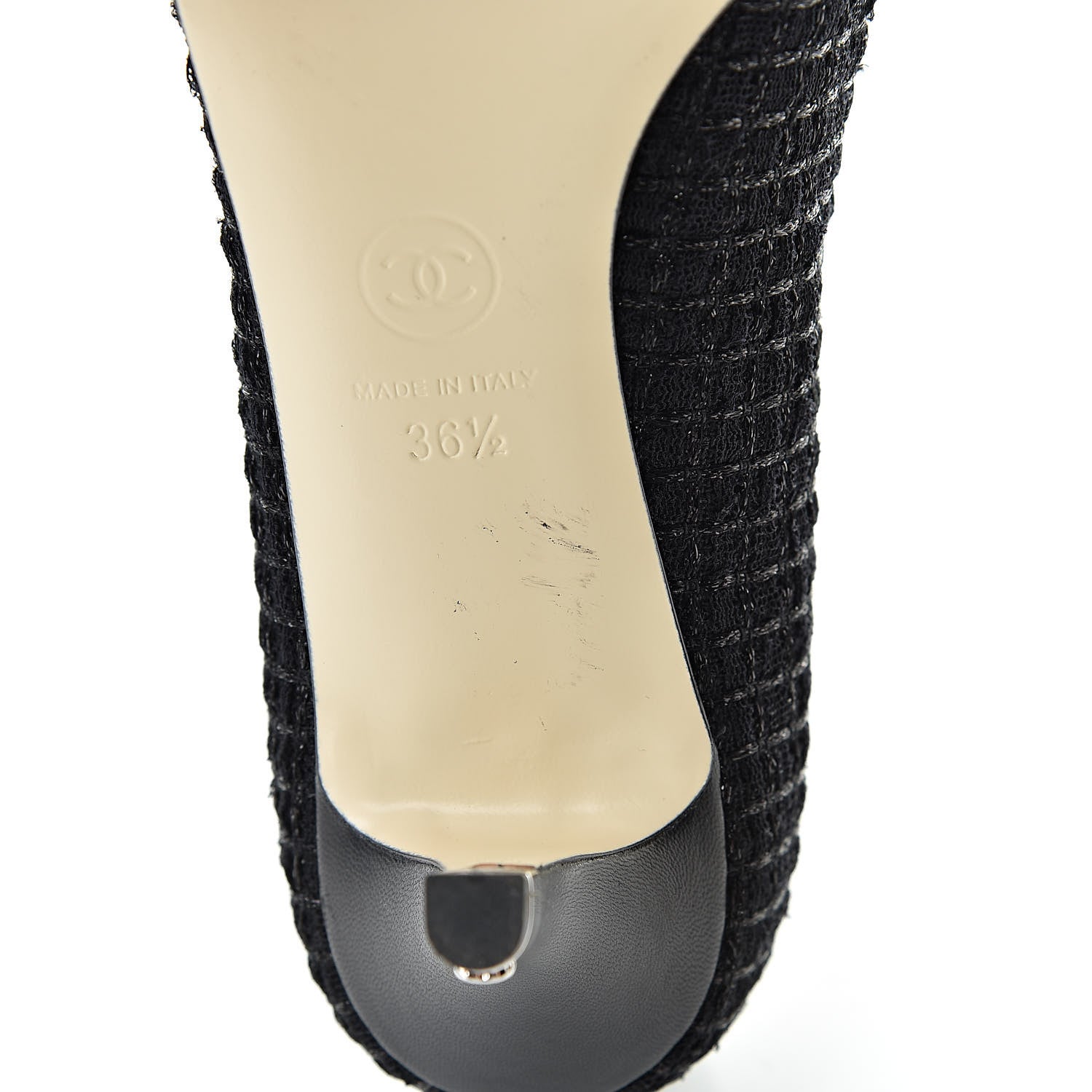 Chanel Lambskin Tweed CC Pump 36.5 Black 11 of 14