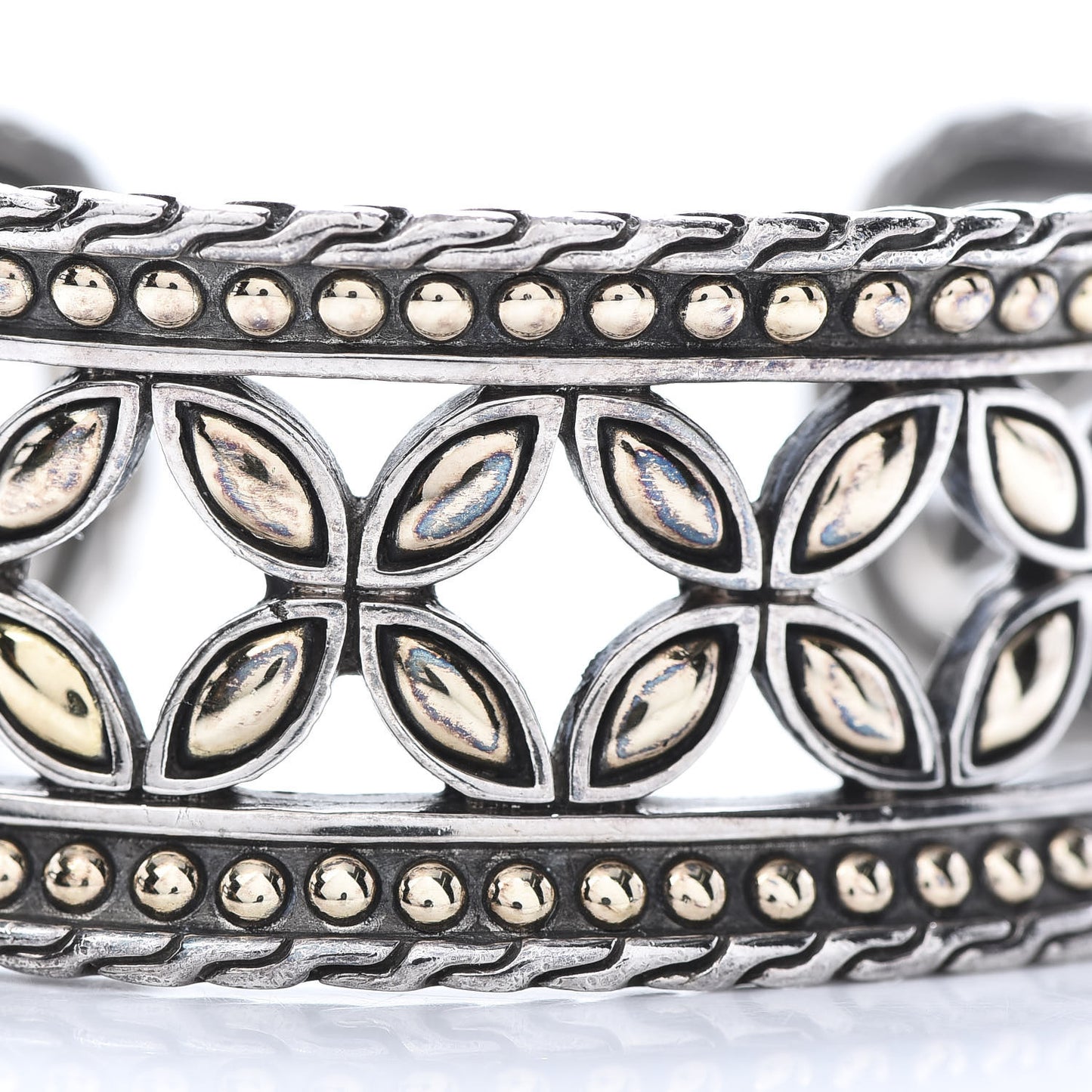 Sterling Silver 18K Yellow Gold Kawung Cuff Bracelet
