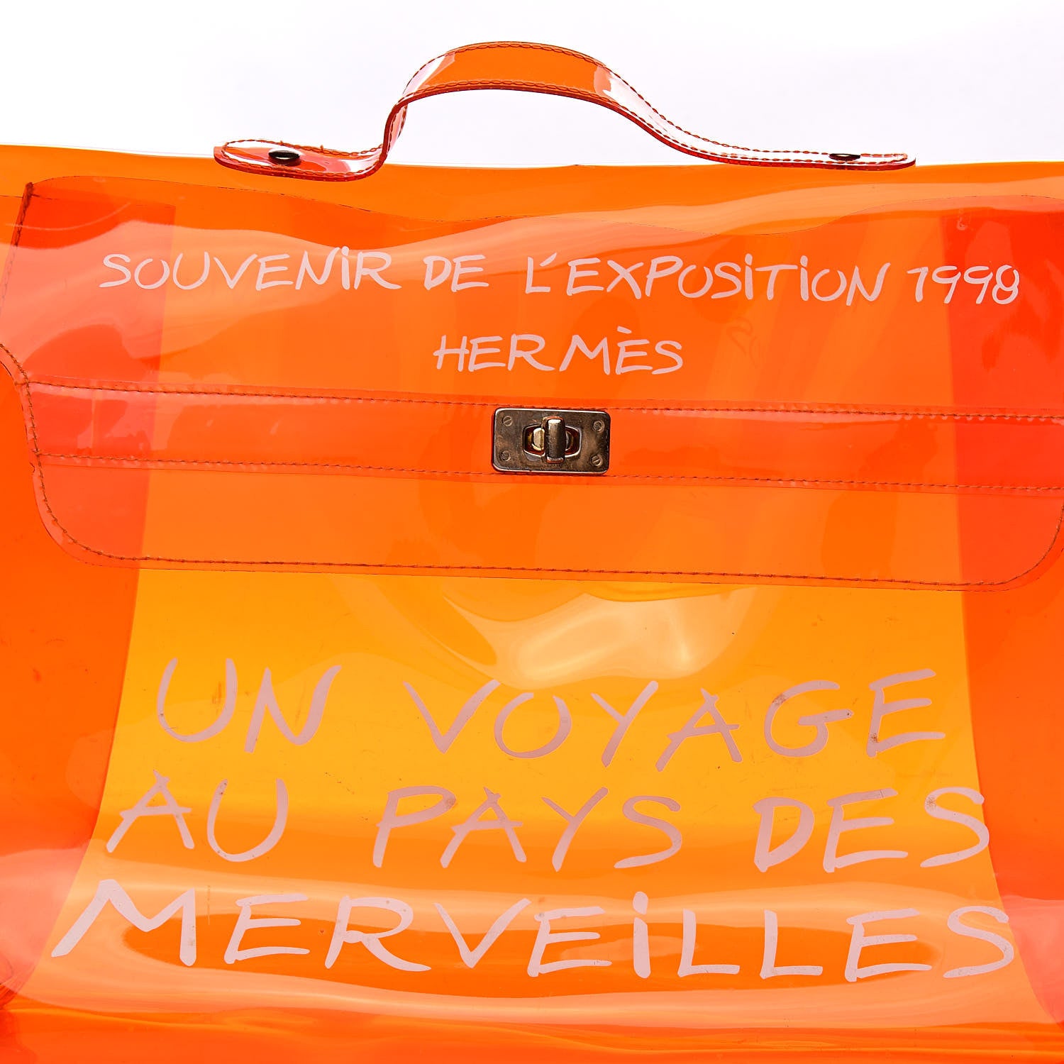Hermes Vinyl Souvenir De L'Exposition Kelly Orange 16 of 16