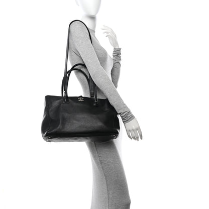 Chanel Calfskin Cerf Executive Shopper Tote Black 2 of 14