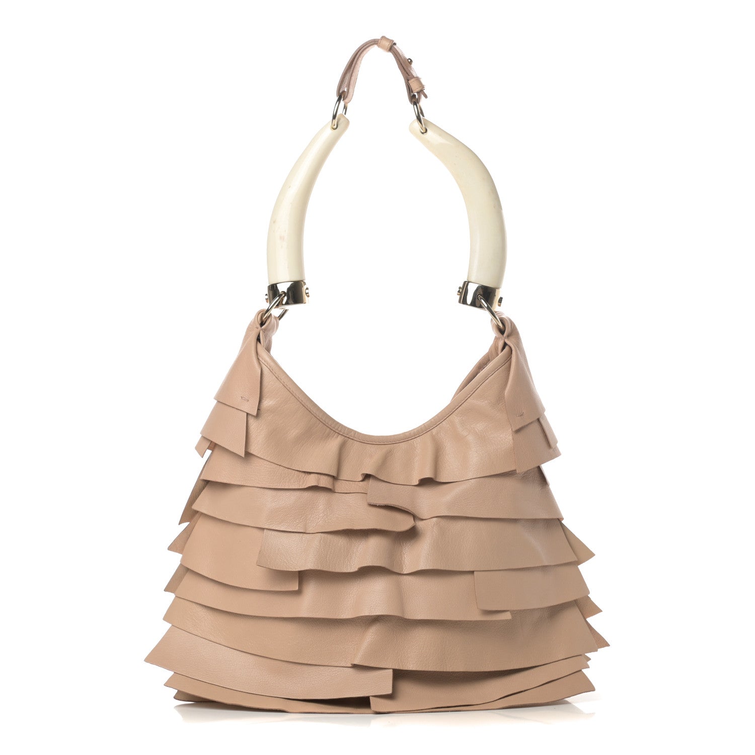Saint Laurent Chevre Ruffle Saint Tropez Beige 1 of 12