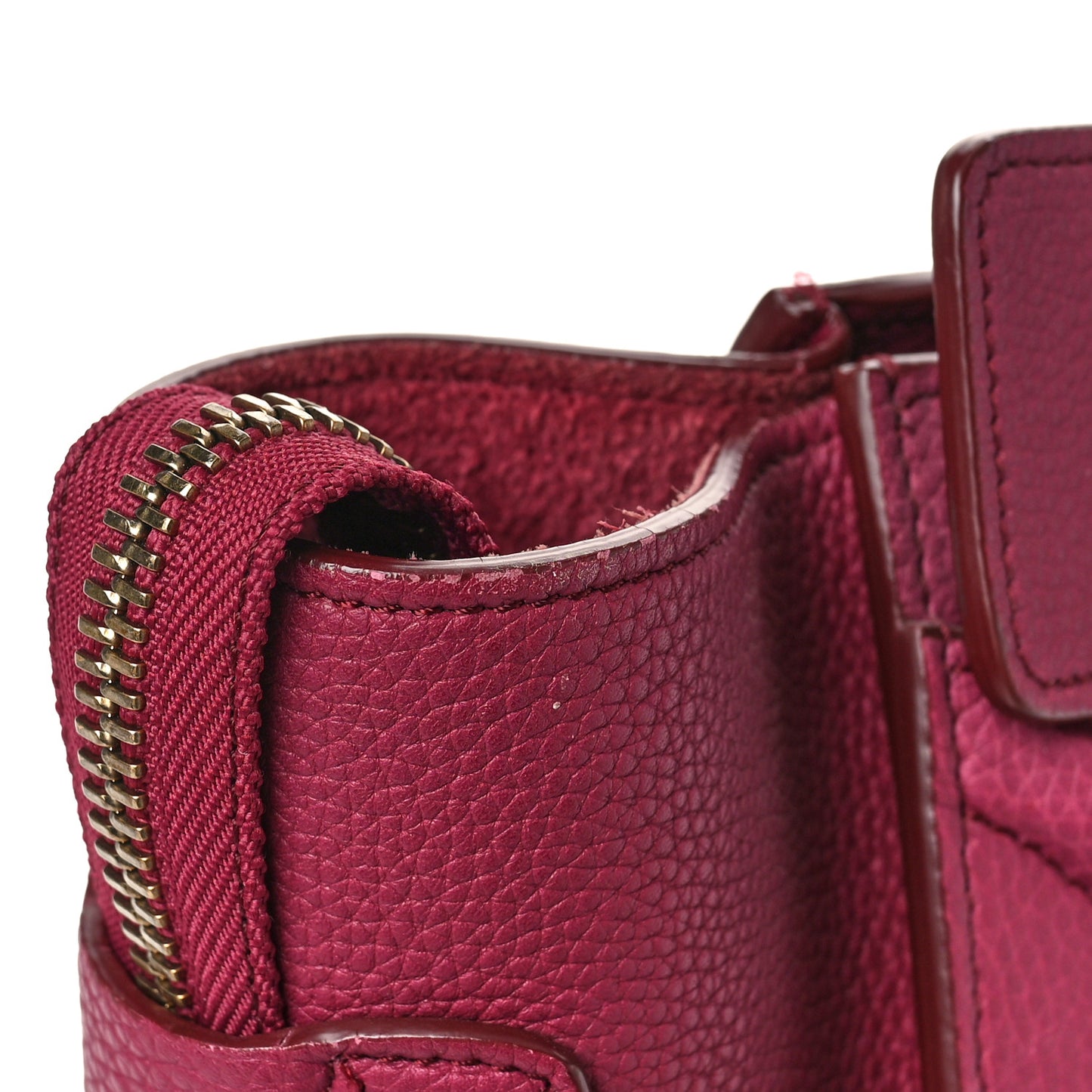 Drummed Calfskin Micro Luggage Plum
