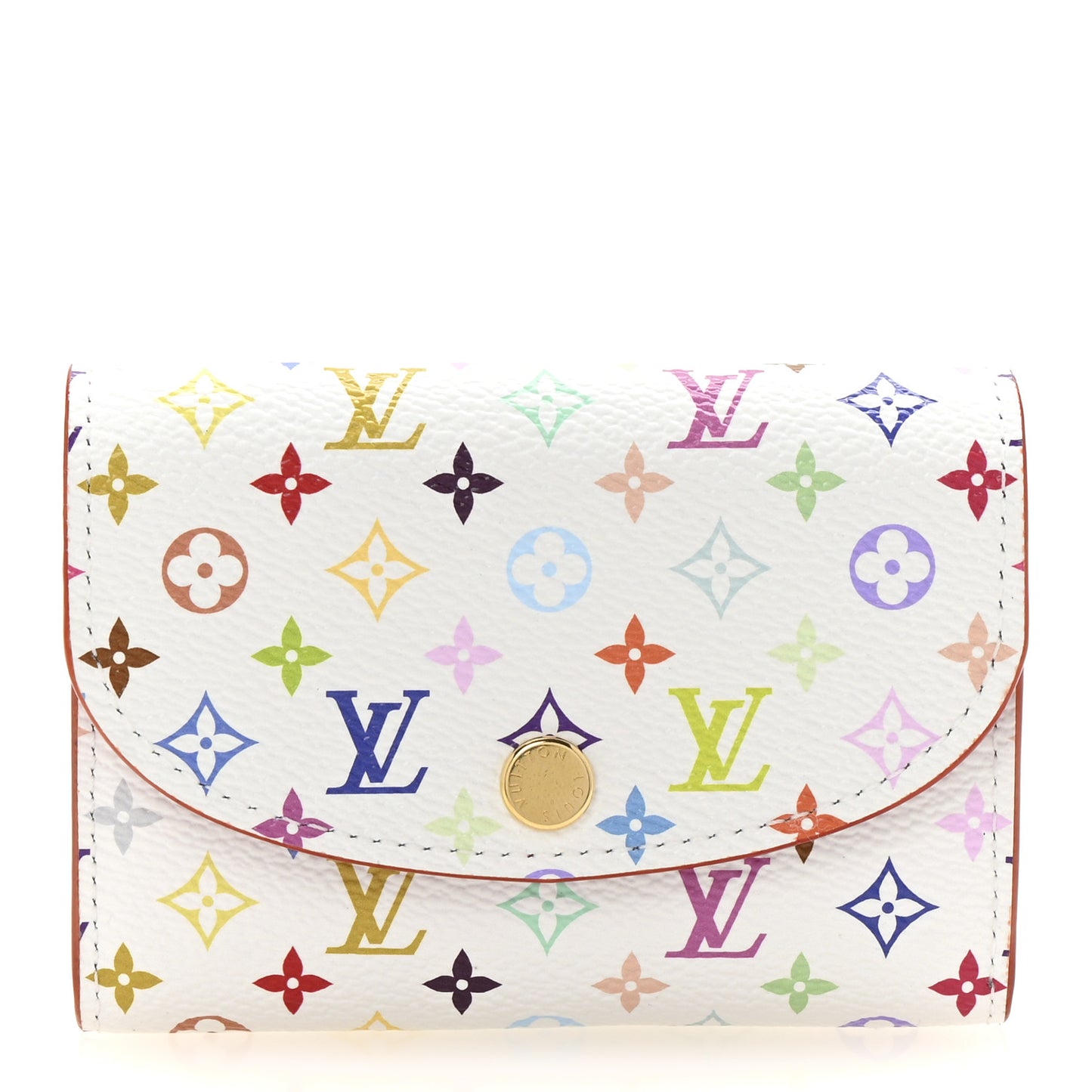 LV X TM Monogram Multicolor Rosalie Coin Purse White Kawaii Pink