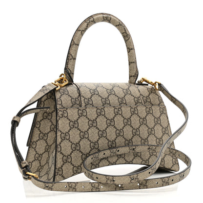 Balenciaga X GUCCI GG Supreme Monogram Small Hourglass Top Handle Bag Beige Ebony 3 of 10