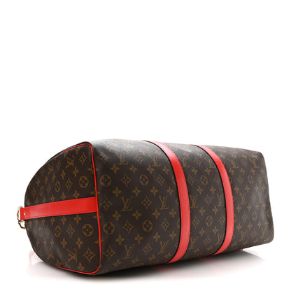 Louis Vuitton Calfskin Monogram Keepall Bandouliere 50 Coquelicot 3 of 8