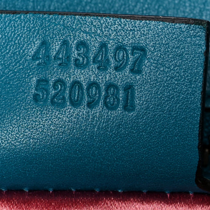 Gucci Velvet Matelasse Small GG Marmont Shoulder Bag Pavone Cyan 7 of 10
