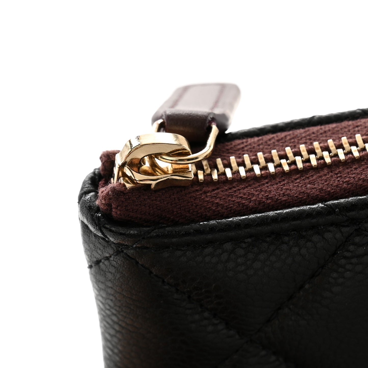 Caviar Quilted Small Zipped Pouch Black