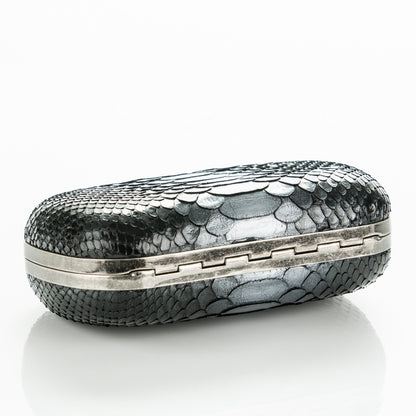 Alexander McQueen Python Knuckle Box Clutch Black Silver 4 of 8
