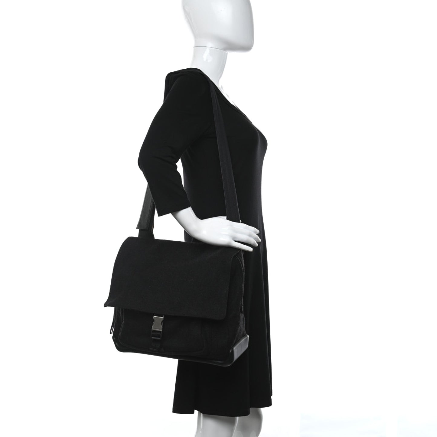 Wool Messenger Satchel Black