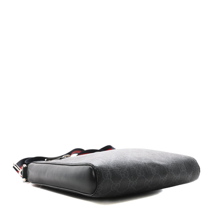 Gucci GG Supreme Monogram Web Small Flat Messenger Bag Black Grey 4 of 10