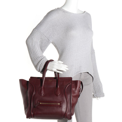 Celine Smooth Calfskin Mini Luggage Burgundy 2 of 10