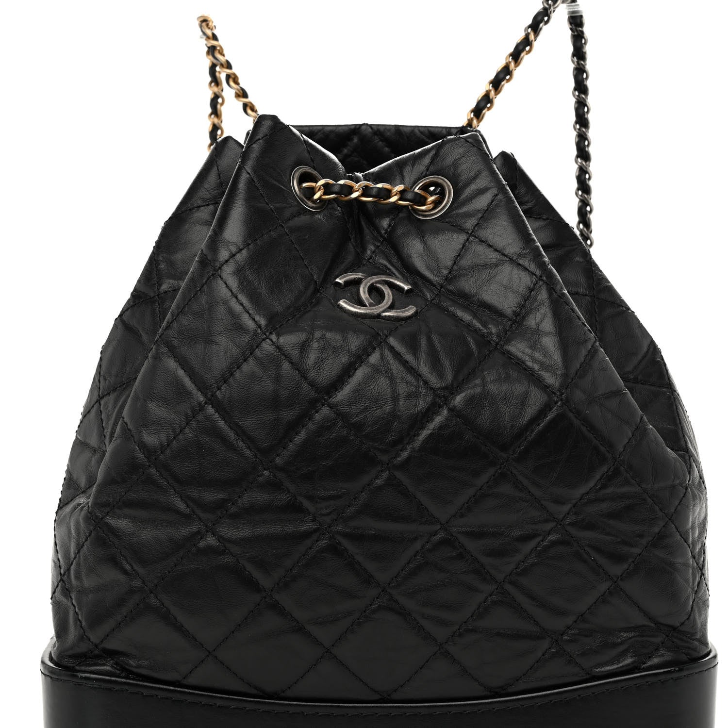 Chanel Aged Calfskin Quilted Gabrielle Backpack Black 8 of 10