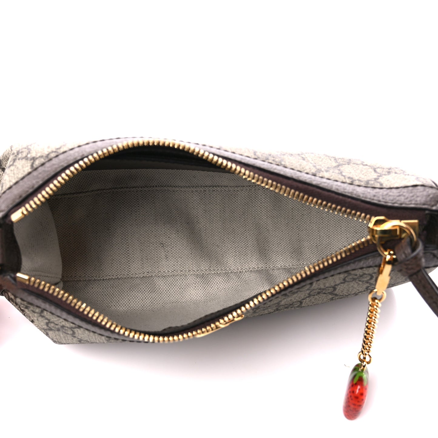 GG Supreme Monogram Textured Dollar Calfskin Web Small Ophidia GG Handbag Beige Ebony New Acero