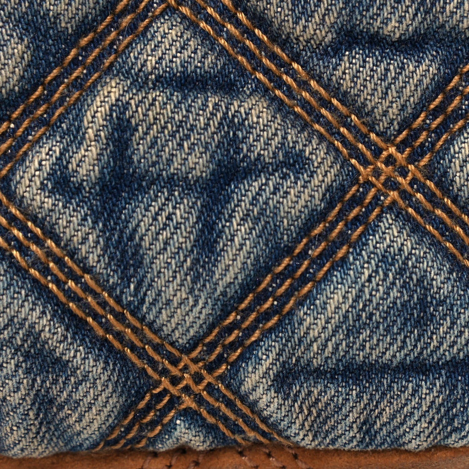 Saint Laurent Suede Denim Quilted Mini Becky Double Zip Bag Blue Cinnamon 12 of 13