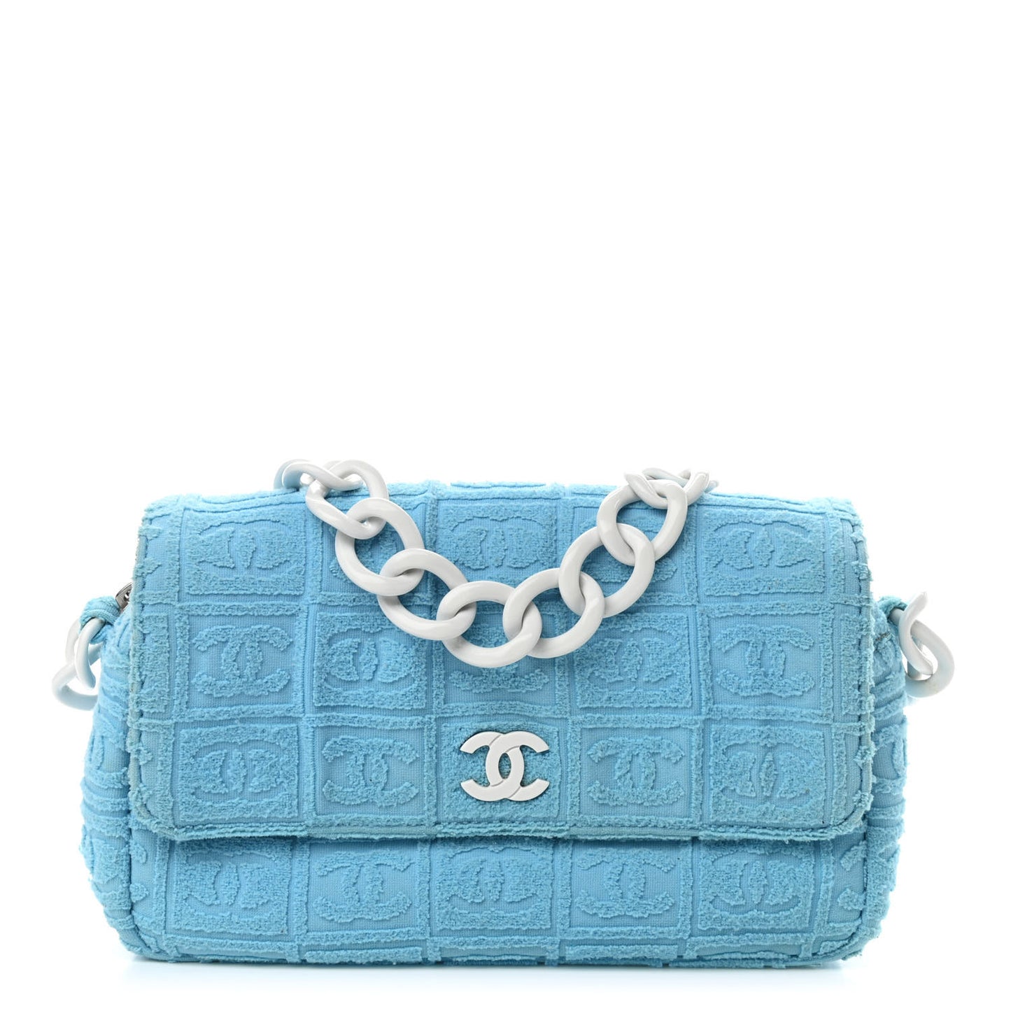 Terry Cloth CC Medium Single Flap Light Blue