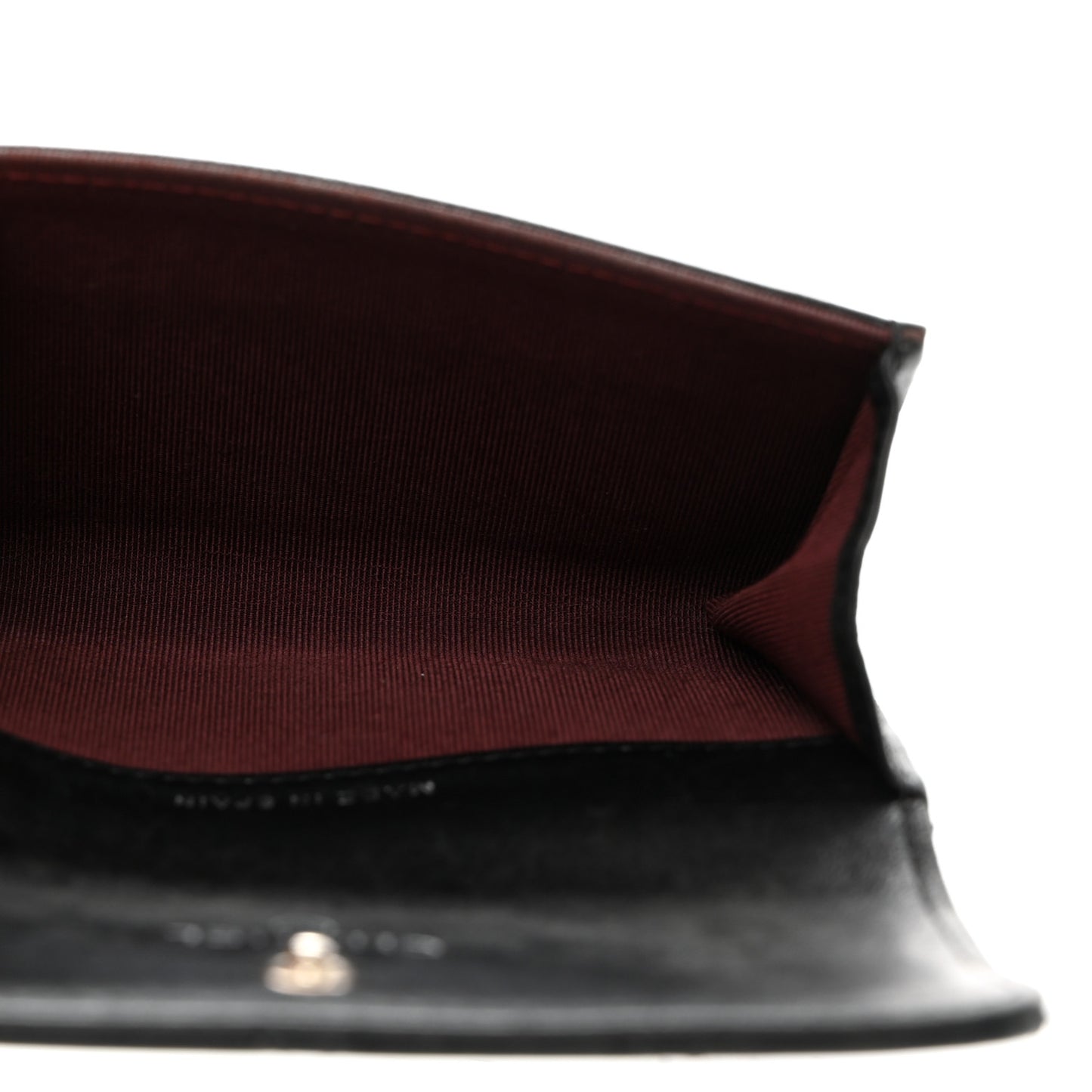 Lambskin Quilted Flap Card Holder Wallet Black