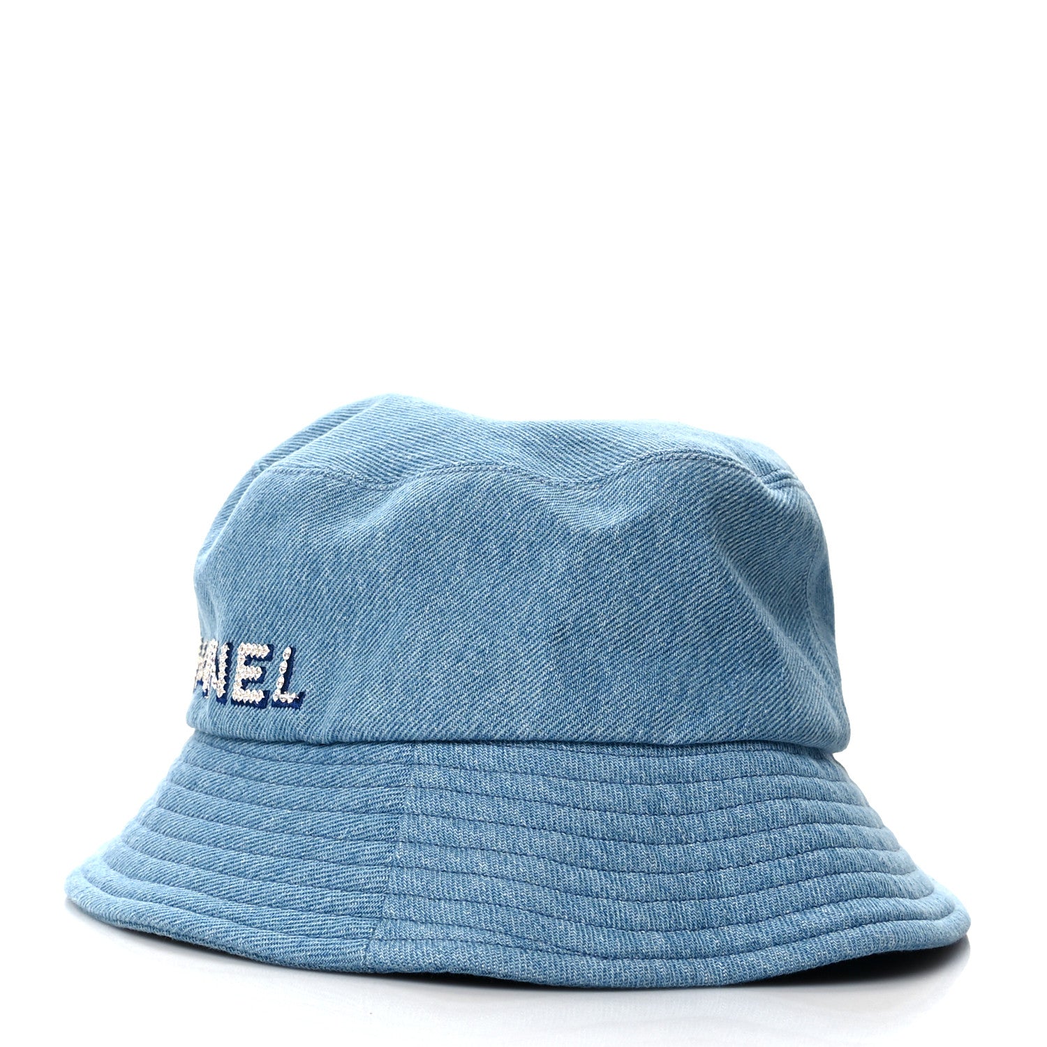 Chanel Fabric Logo Bucket Hat L Blue 3 of 7