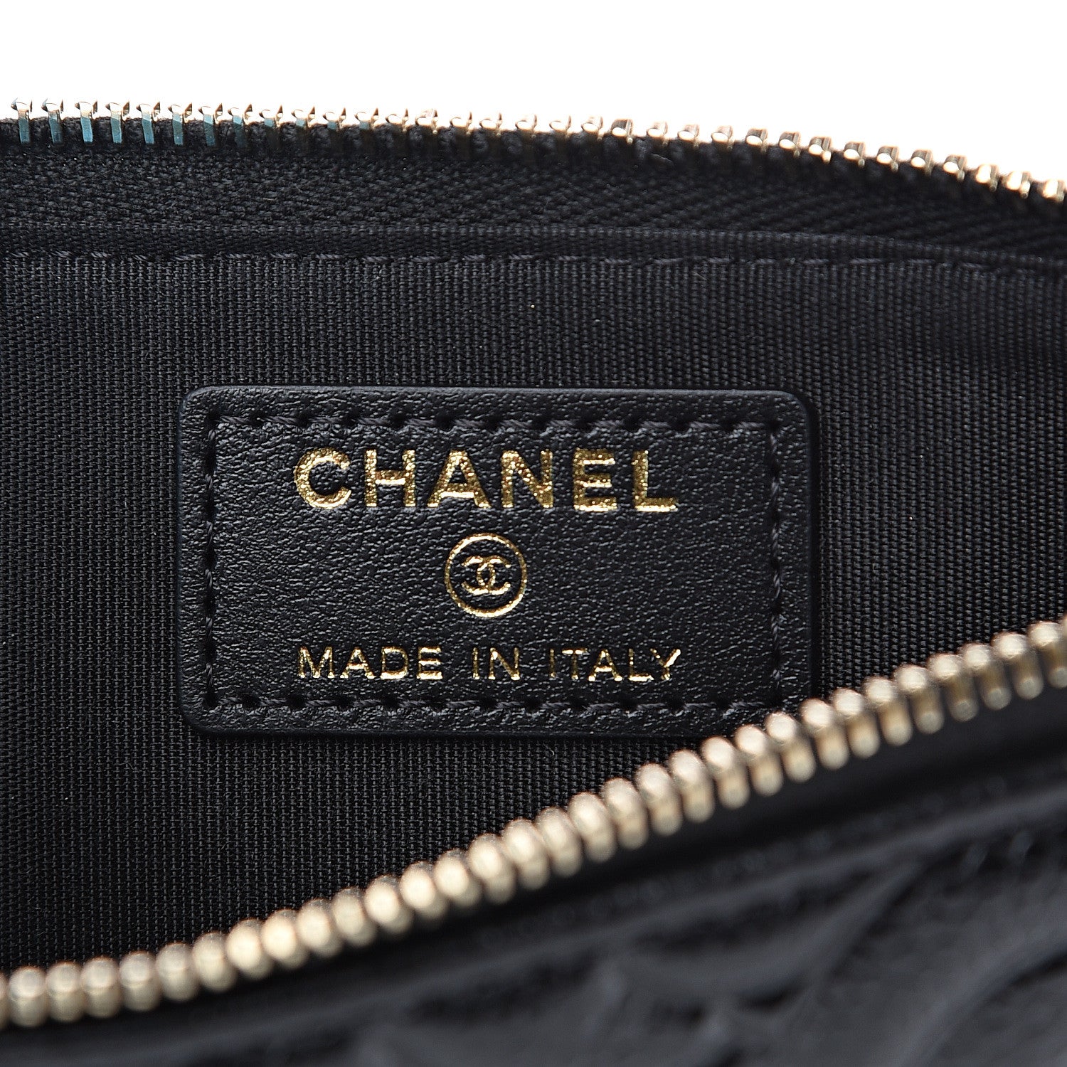 Chanel Caviar Camellia Embossed Classic Flat Wallet Pouch Black 5 of 7