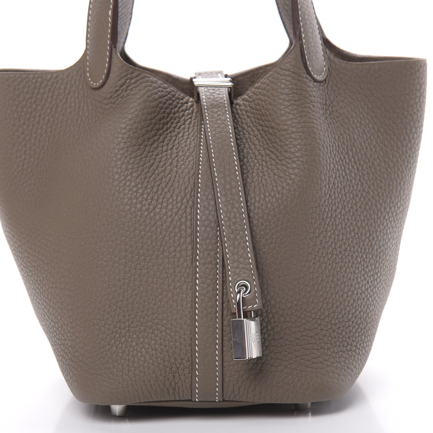 Hermes Taurillon Clemence Picotin Lock 18 PM Etoupe 8 of 11