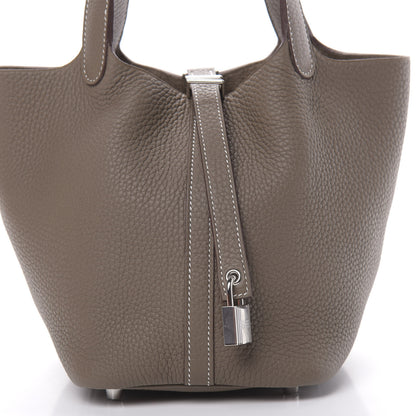 Hermes Taurillon Clemence Picotin Lock 18 PM Etoupe 8 of 11