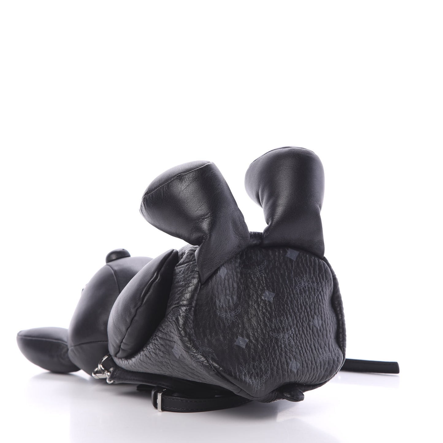 Calfskin Visetos Rabbit Zoo Doll Crossbody Black
