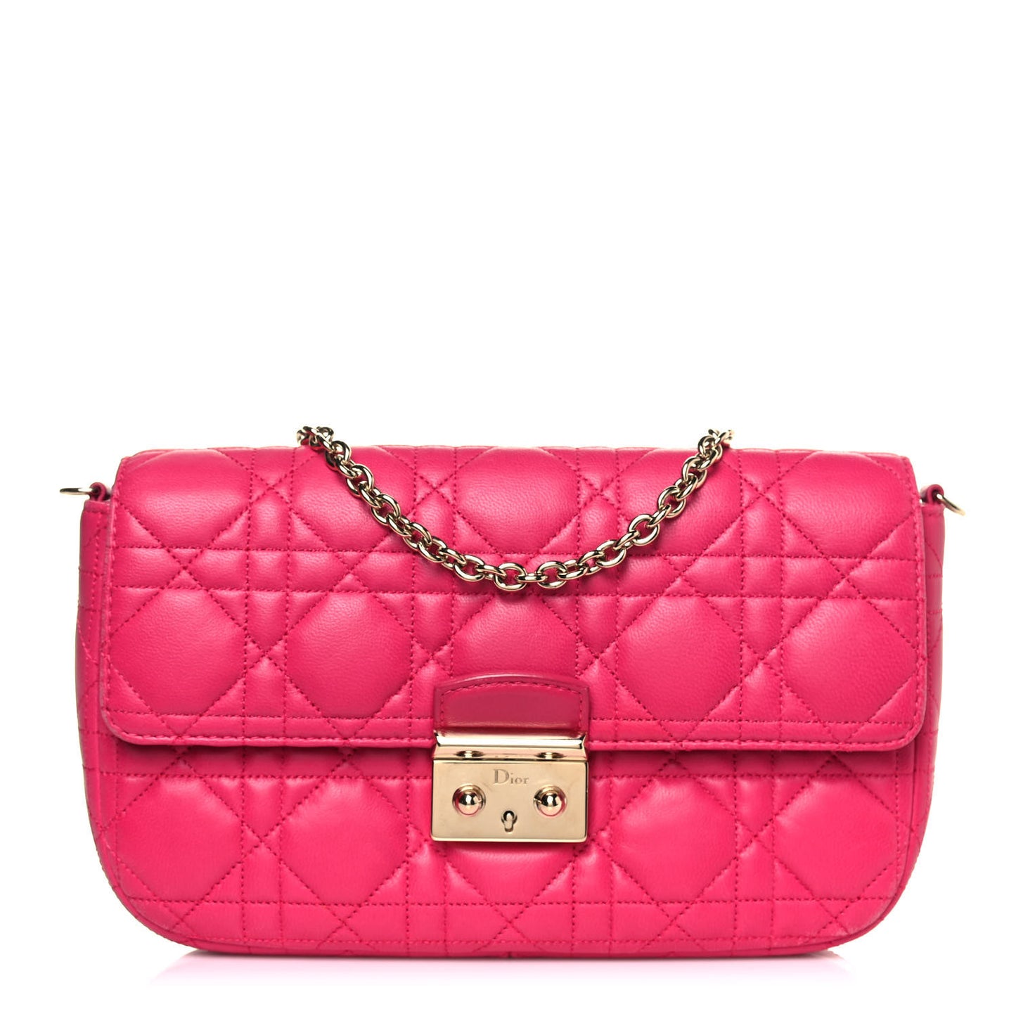 Lambskin Cannage Miss Dior Promenade Pouch Fuchsia