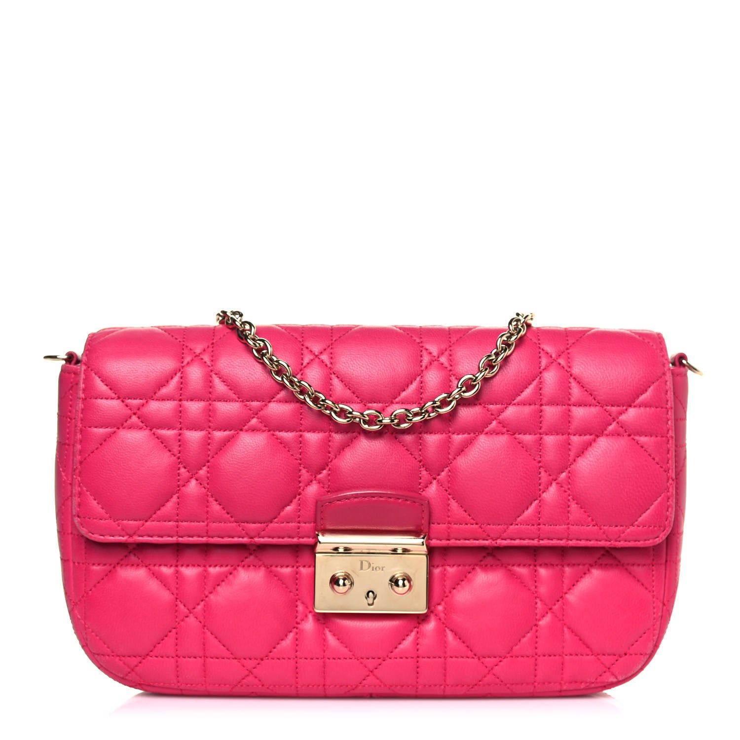 Christian Dior Lambskin Cannage Miss Dior Promenade Pouch Fuchsia 1 of 14