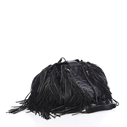 Chanel Lambskin Quilted Western Baluchon Fringe Bag Black 3 of 10