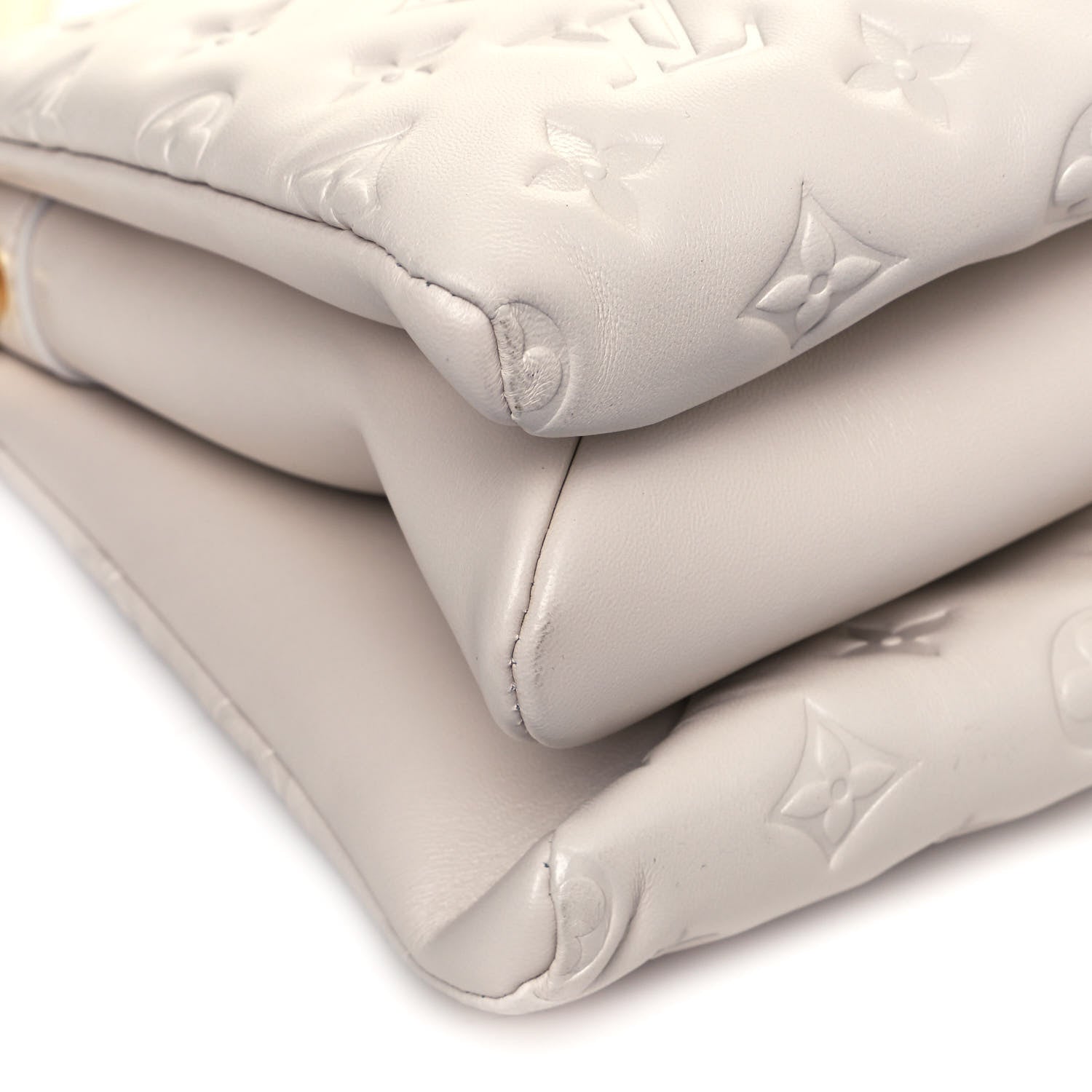 Louis Vuitton Lambskin Embossed Monogram Coussin PM Beige Cream 8 of 11