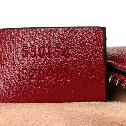 Gucci Glazed Calfskin Matelasse Heart Mini GG Marmont Round Shoulder Bag Romantic Cerise 7 of 8