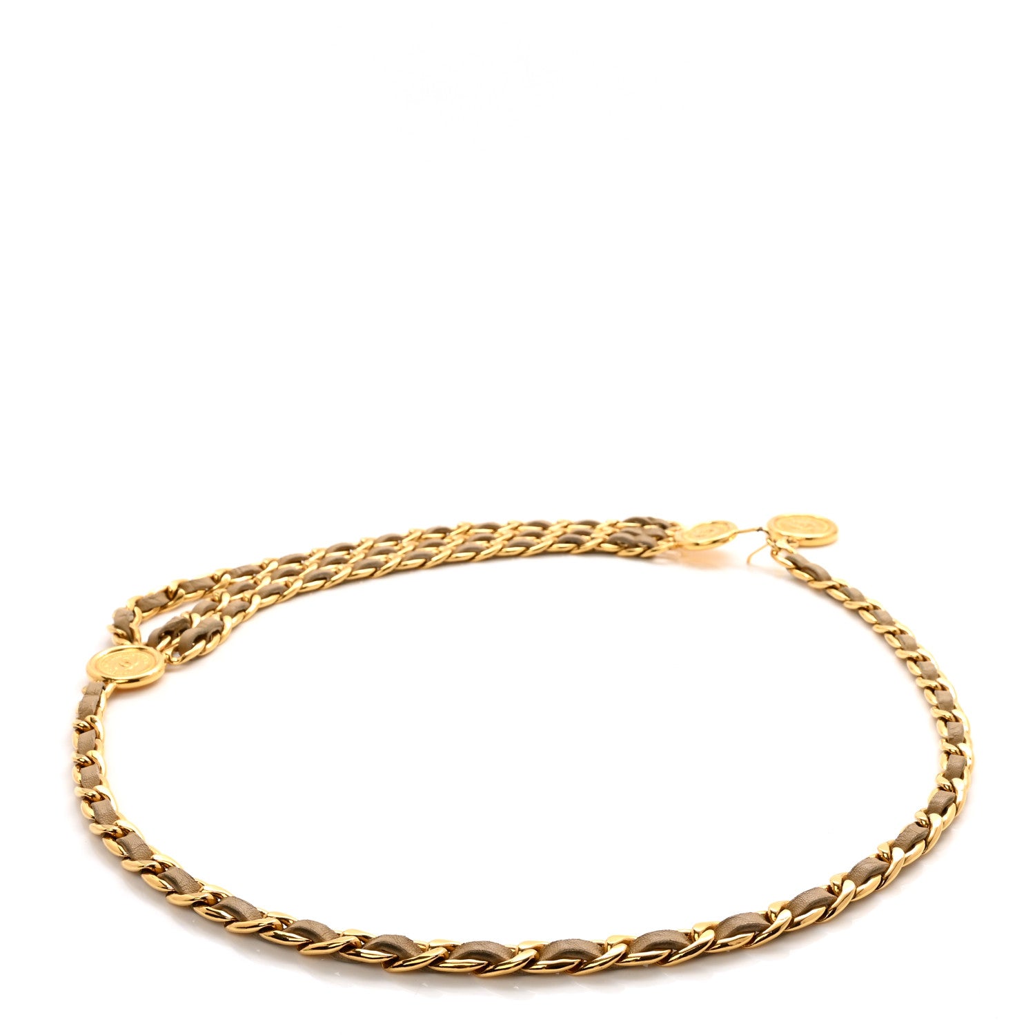 Chanel Metal Medallion CC Triple Chain Belt Gold 2 of 3