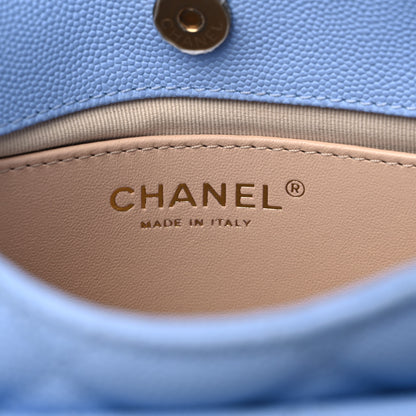 Chanel Caviar Quilted Small Wavy CC Hobo Blue 6 of 9