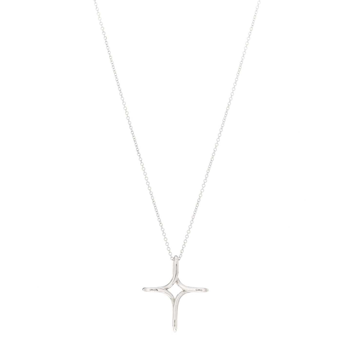 Sterling Silver Elsa Peretti Infinity Cross Pendant Necklace