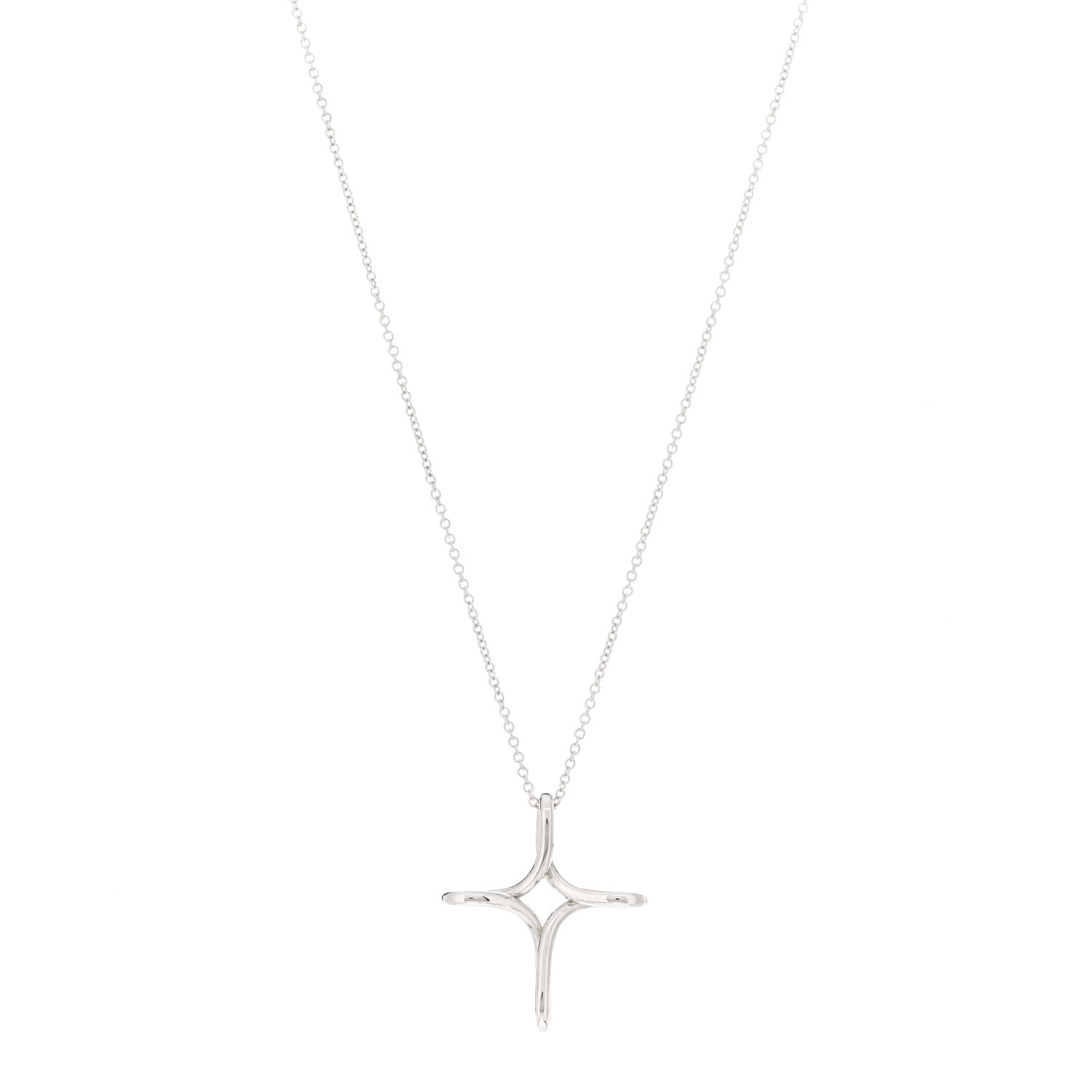 Tiffany Sterling Silver Elsa Peretti Infinity Cross Pendant Necklace 1 of 4