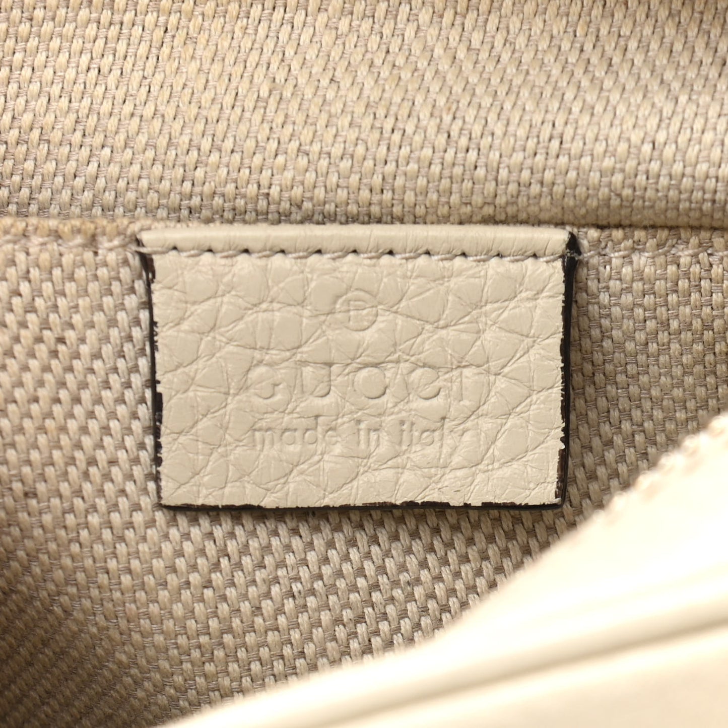 Pebbled Calfskin Small Soho Disco Bag Off White