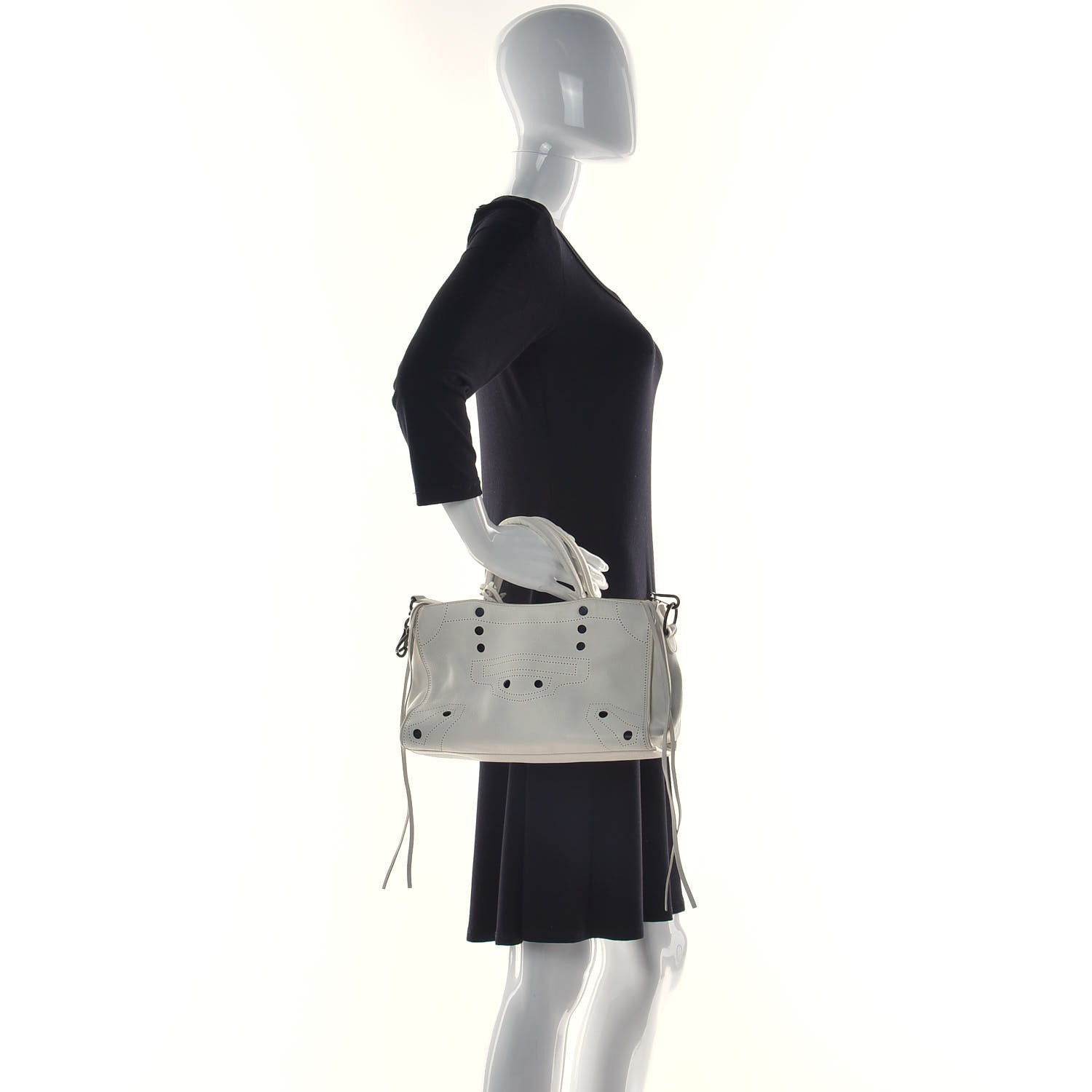 Balenciaga Veau Soyeux Perforated Blackout Hardware S City White 4 of 29