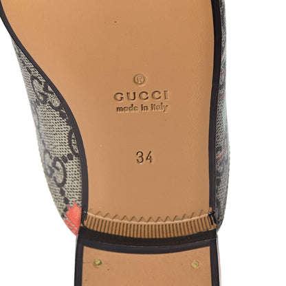 Gucci GG Supreme Monogram Tian Womens Princetown Slippers 34 Beige Ebony Multicolor 7 of 9