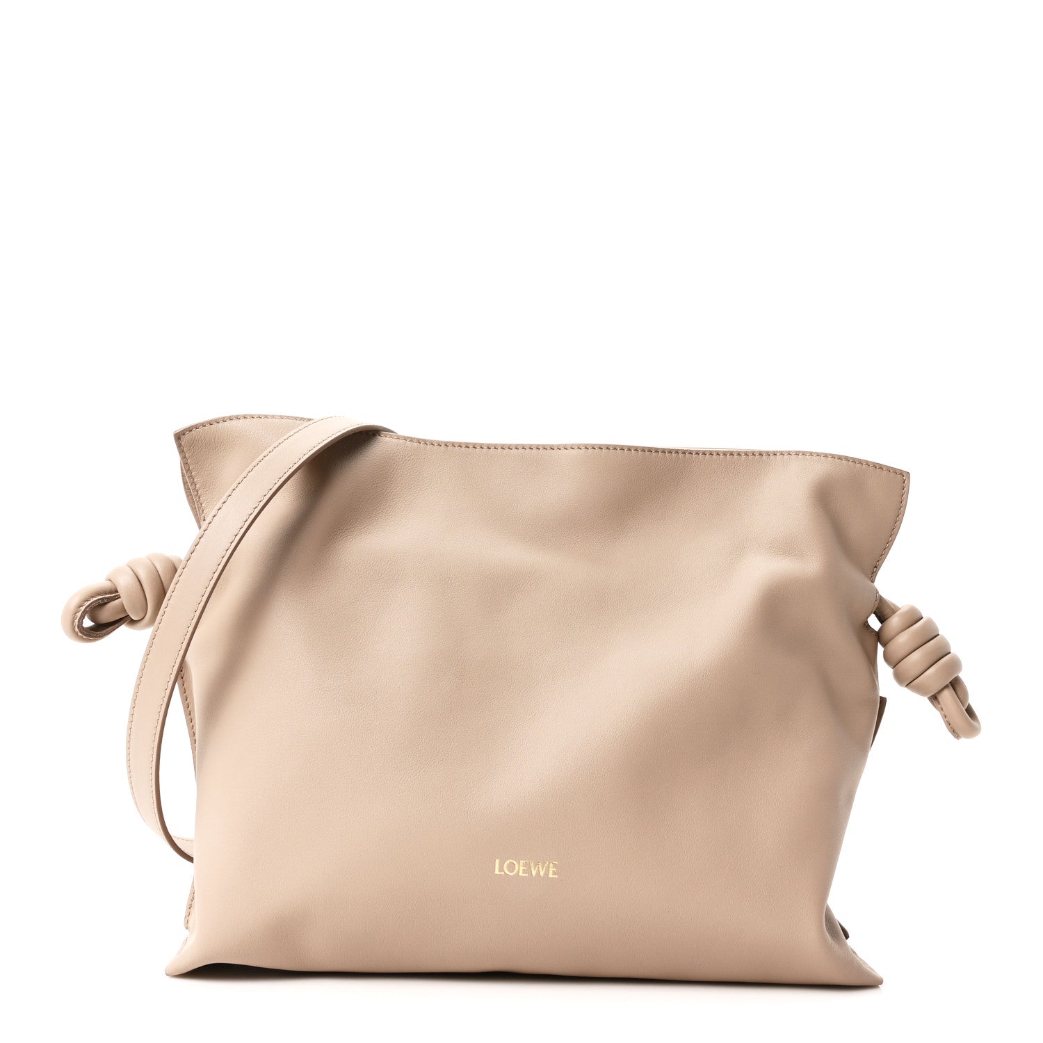 Loewe Nappa Calfskin Medium Flamenco Knot Clutch Sand 1 of 10