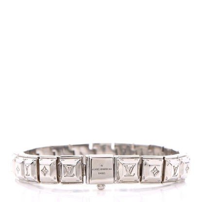 Louis Vuitton Palladium Monogram Nanogram Tennis Bracelet S Silver 3 of 7