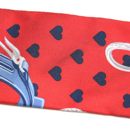 Hermes Silk Brides de Gala Love Twilly Rouge Bleu Bordeaux 6 of 8