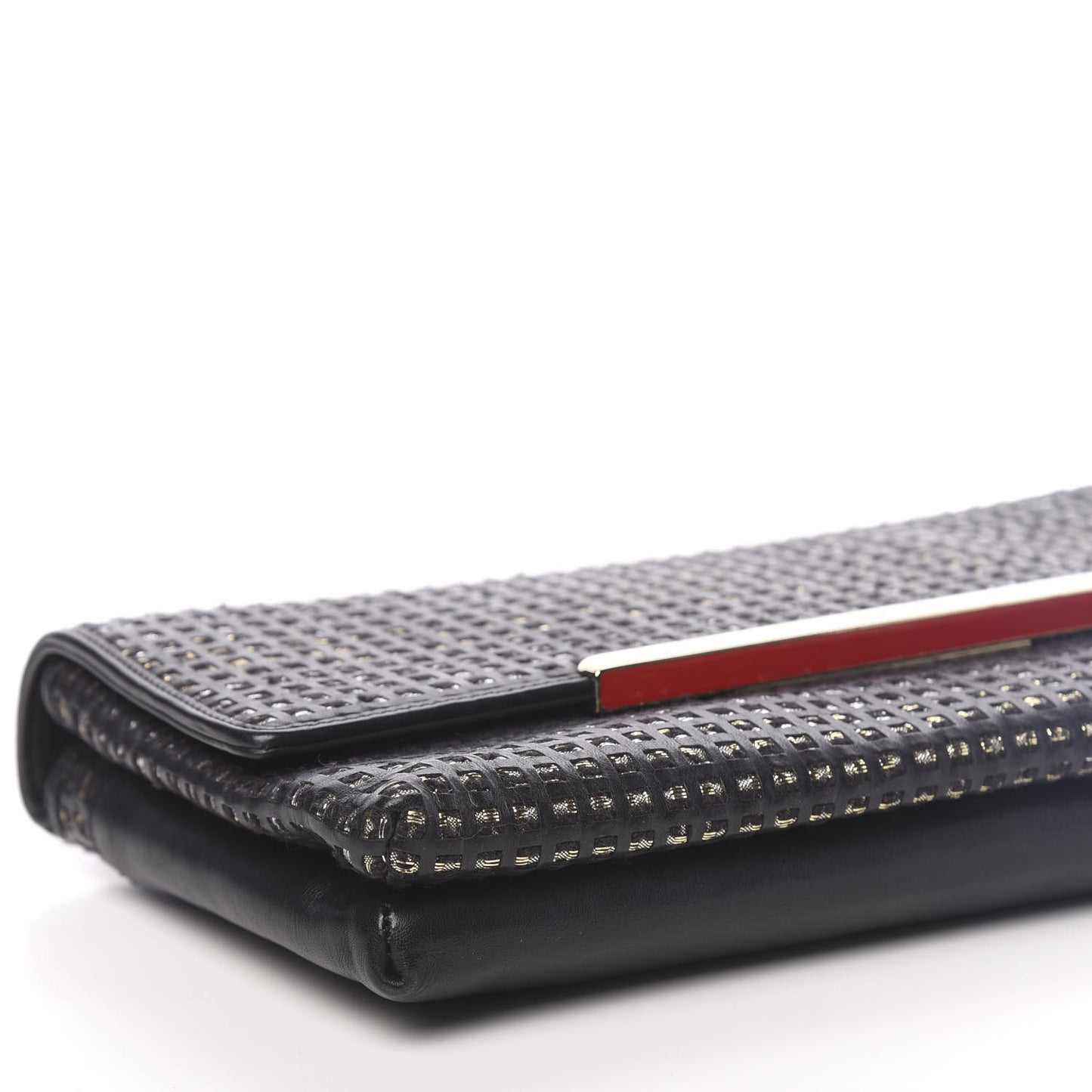 Optic Woven Calfskin Rougissime Clutch Black