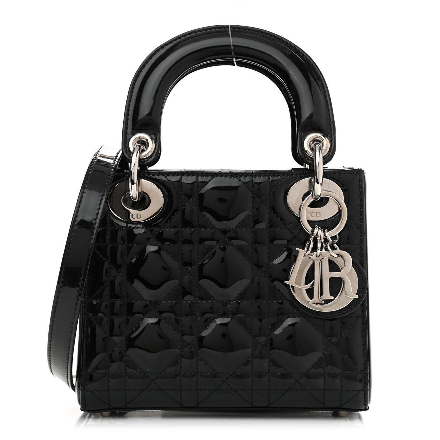 Patent Cannage Mini Lady Dior Black