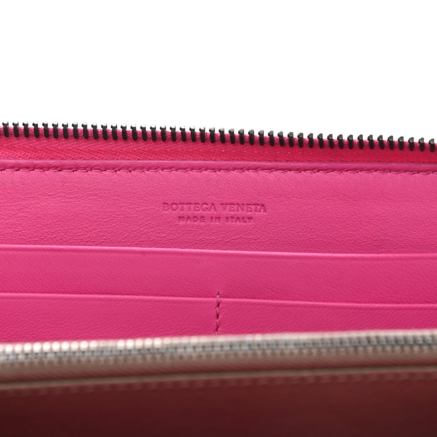 Nappa Intrecciato Zip Around Wallet Violet Fuxia