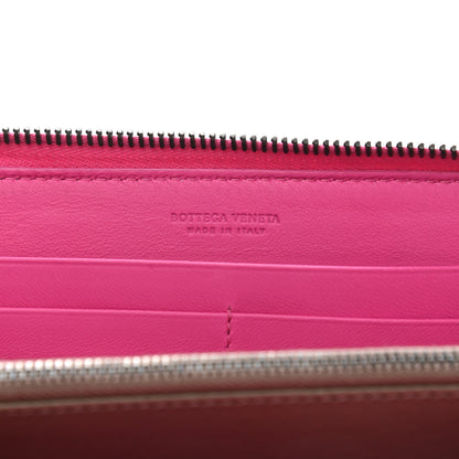 Bottega Veneta Nappa Intrecciato Zip Around Wallet Violet Fuxia 6 of 7