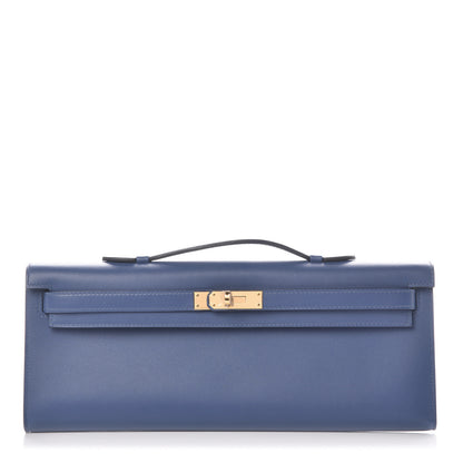 Hermes Swift Kelly Cut Clutch Pochette Bleu Agate 1 of 9